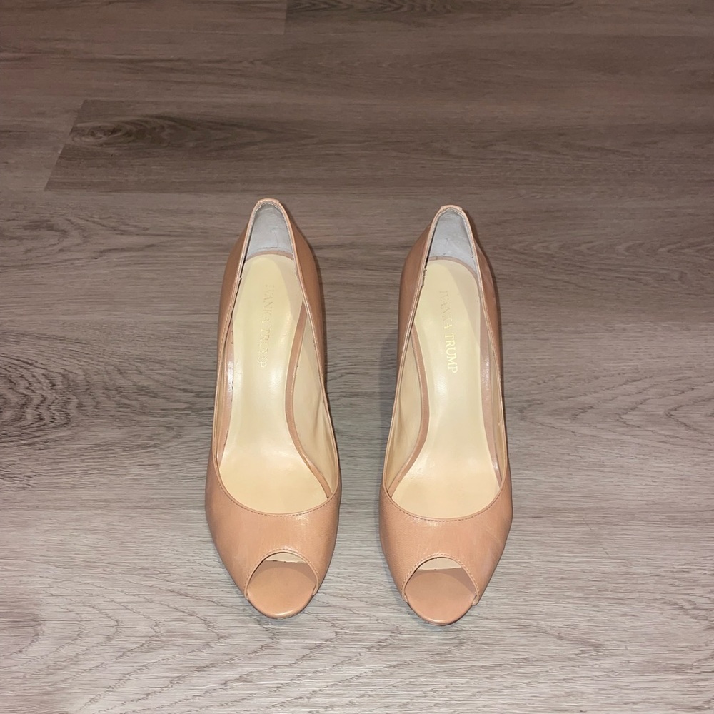 ivanka trump heels nude peep toe heels.